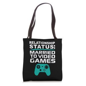 Married To Video Games Relationship Gamer Dating Funny Gag Tote Bag -_-